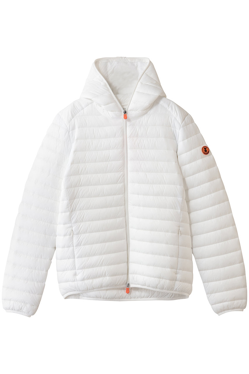 SAVE THE DUCK 【MEN】DONALD D30650M GIGA N.O.S./フーディーキルティングジャケット (オフホワイト, L) セーブ・ザ・ダック ELLE SHOP