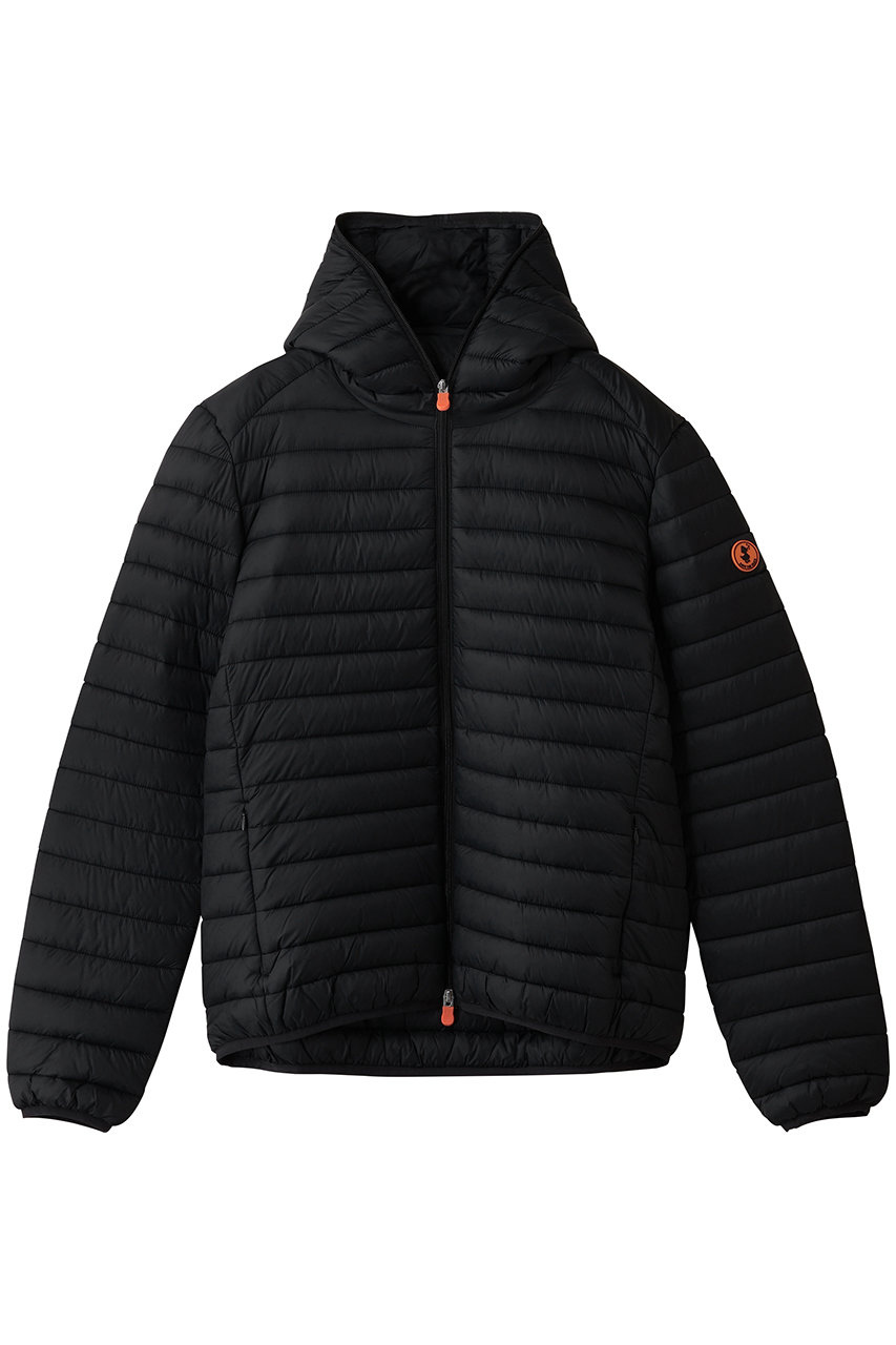 SAVE THE DUCK 【MEN】DONALD D30650M GIGA N.O.S./フーディーキルティングジャケット (ブラック, L) セーブ・ザ・ダック ELLE SHOP