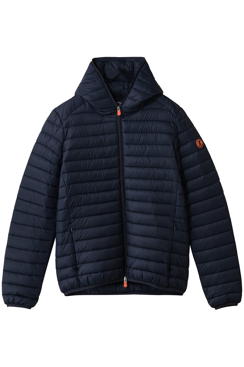SAVE THE DUCK 【MEN】DONALD D30650M GIGA N.O.S./フーディーキルティングジャケット (ネイビーブルー, L) セーブ・ザ・ダック ELLE SHOP