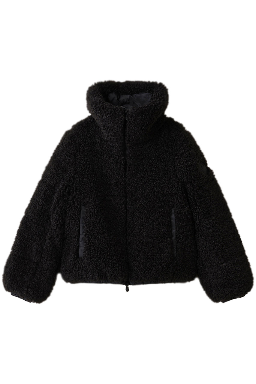 セーブ・ザ・ダック/SAVE THE DUCKのKENNIE D31990W CURL/フェイクファースタンドカラーショートコート(ブラック/D31990WCURL21)