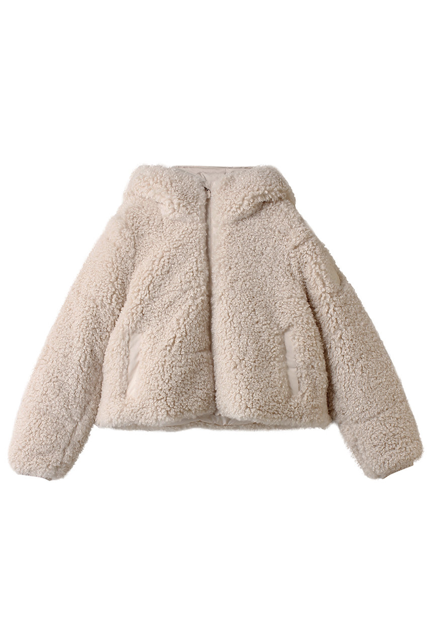 SAVE THE DUCK DADA D32369W CURL/フェイクファーショートコート (ショアベージュ, 1) セーブ・ザ・ダック ELLE SHOP