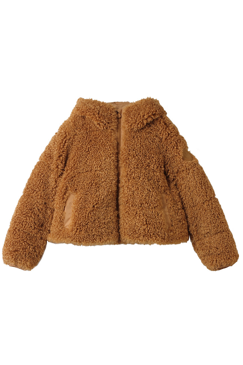 SAVE THE DUCK DADA D32369W CURL/フェイクファーショートコート (トフィーブラウン, 1) セーブ・ザ・ダック ELLE SHOP