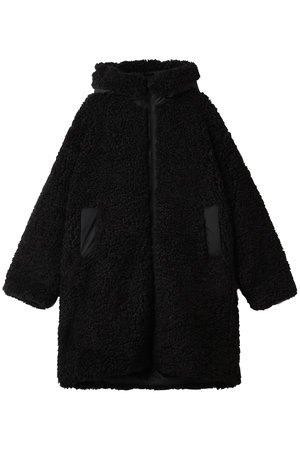 セーブ・ザ・ダック/SAVE THE DUCKのANGELICA D42035W CURL/フェイクファーコクーンロングコート(110900/110903)