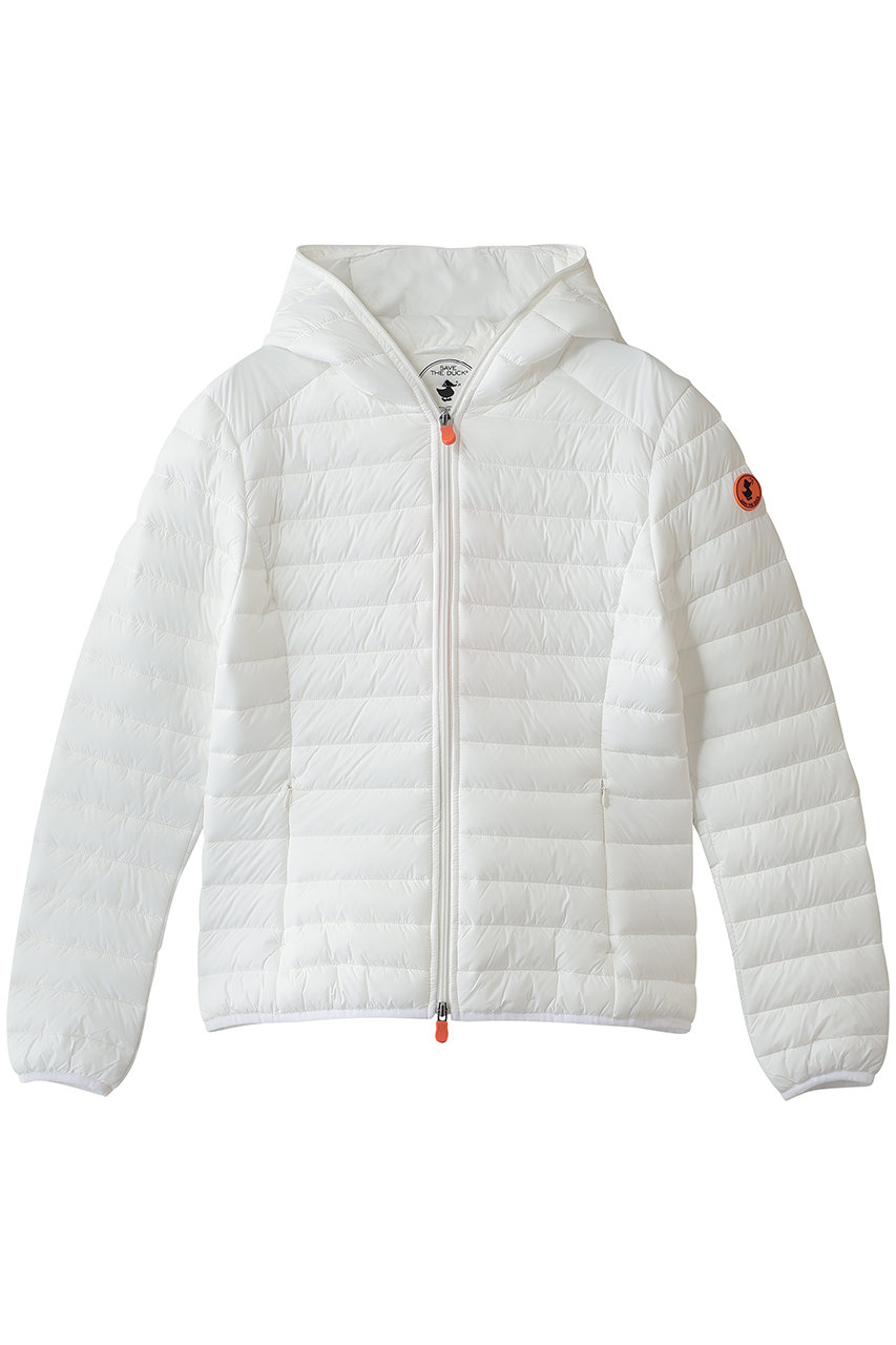 SAVE THE DUCK GIGA D33620W ショートフーディジャケット (オフホワイト, 1) セーブ・ザ・ダック ELLE SHOP