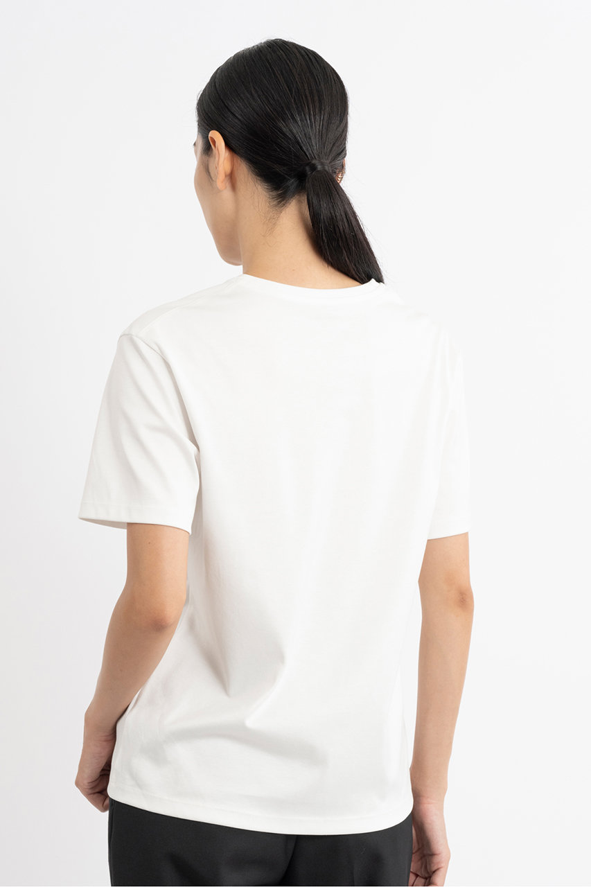23区 エステータスーピマコットン プレミアムジャージー クロップド丈Tシャツ エステータ】スーピマコットン プレミアムジャージー 半袖