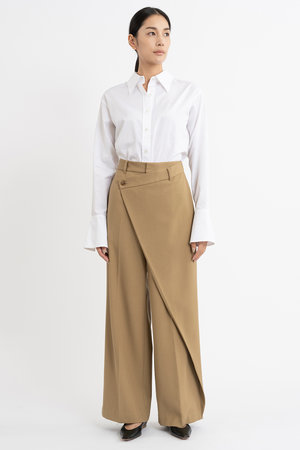 エステータ/estetaのウールギャバジンワイドラップパンツ(110600/110601)