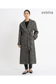 【小さいサイズ】ヘリンボーンツイードガウンコート