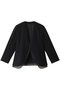 【大きいサイズ】ウールダブルクロスオーガンジーレイヤードジャケット エステータ/esteta ブラック