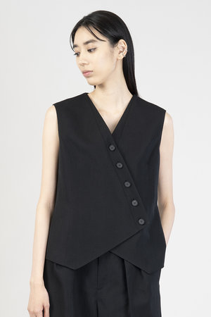 エラ　eLLa　プルオーバーベスト　ジレ　ブラック ベスト・ジレの通販｜ELLE SHOP (エル・ショップ)