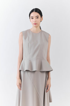 エステータ/estetaのライトダブルクロス バックリボン ペプラムトップス(110400/110401)