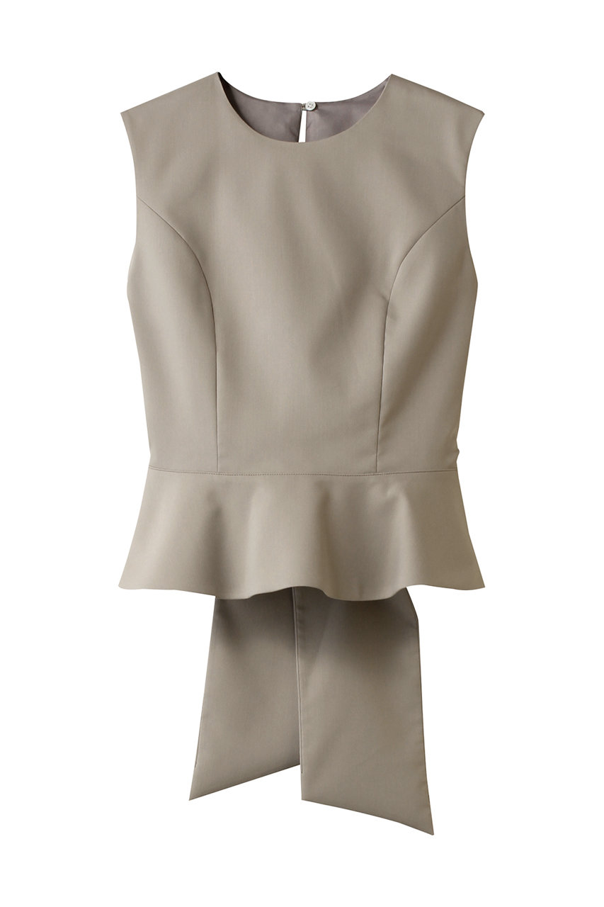 エステータ/estetaの【小さいサイズ】ライトダブルクロス バックリボン ペプラムトップス(ベージュ/BLH8GW0920)