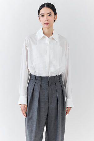 エステータ/estetaのコットンオーガンジー ドレスシャツ(110400/110403)