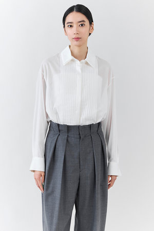 エステータ/estetaの【小さいサイズ】コットンオーガンジー ドレスシャツ(110400/110403)