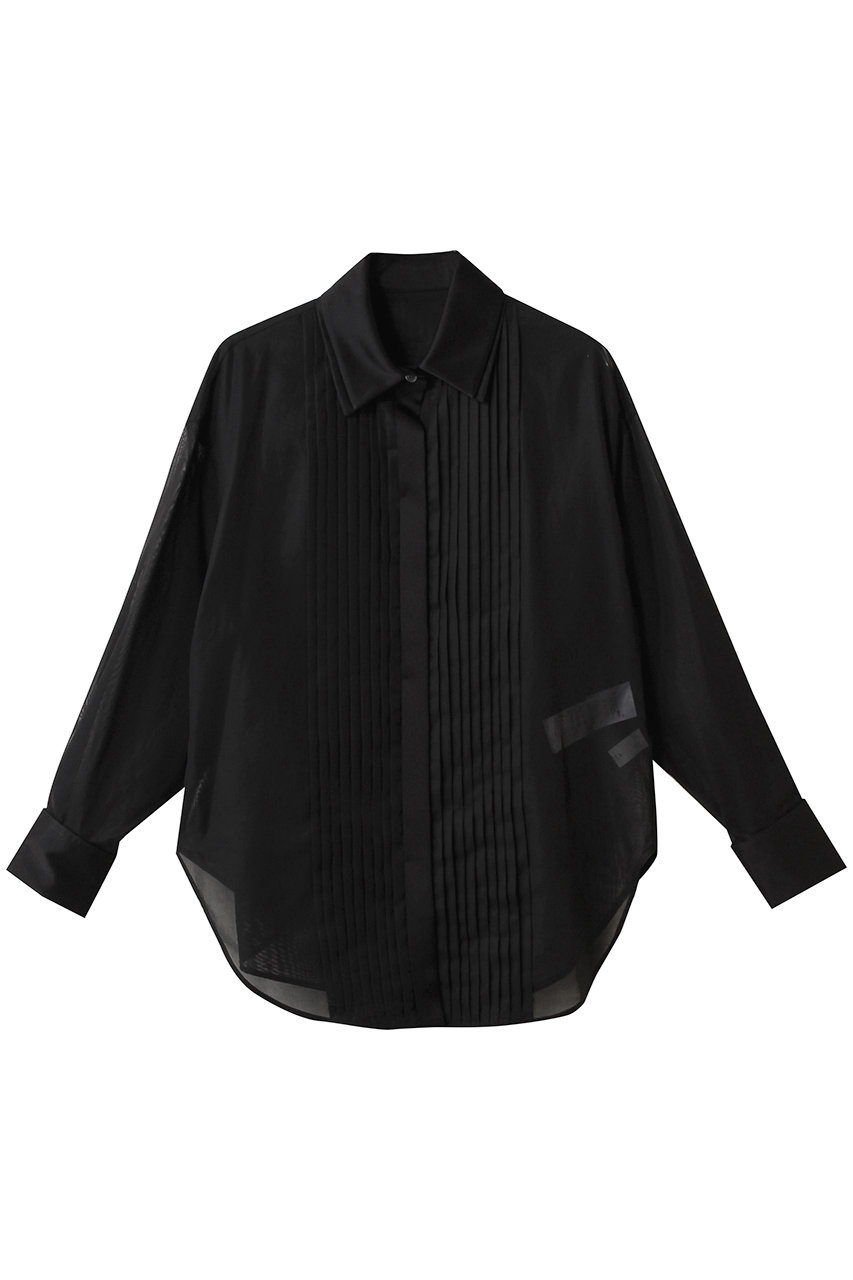 エステータ/estetaの【小さいサイズ】コットンオーガンジー ドレスシャツ(ブラック/BLH8GW0924)