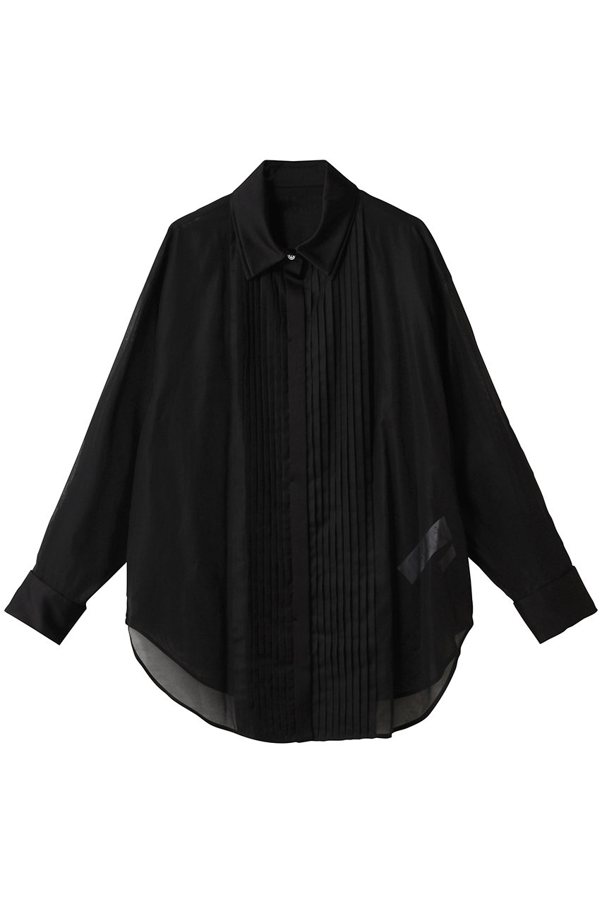 エステータ/estetaの【大きいサイズ】コットンオーガンジー ドレスシャツ(ブラック/BLH7GW0924)