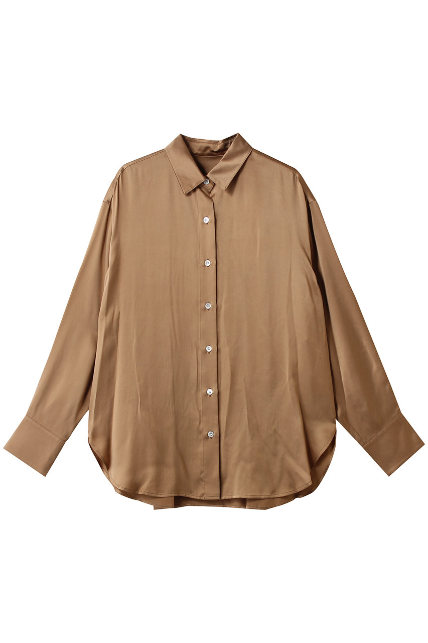 esteta シルクサテン シャツ (キャメル, 38) エステータ ELLE SHOP