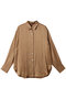 【小さいサイズ】シルクサテン シャツ エステータ/esteta キャメル