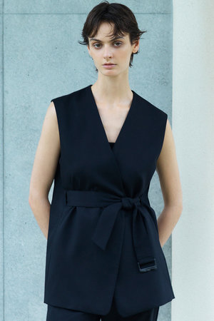 エステータ/estetaの【小さいサイズ】ライトダブルクロス ジレ(110800/110806)