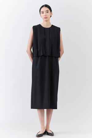 エステータ/estetaのウールトロドライストレッチ プリーツコンビ ワンピース(110500/110503)