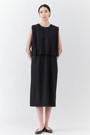 エステータ/estetaの【大きいサイズ】ウールトロドライストレッチ プリーツコンビ ワンピース(110500/110503)