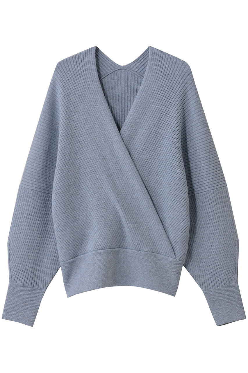 esteta 【小さいサイズ】カシュクール ニット (スチールブルー, 32) エステータ ELLE SHOP esteta 【小さいサイズ】カシュクール ニット (スチールブルー, 32) エステータ ELLE SHOP