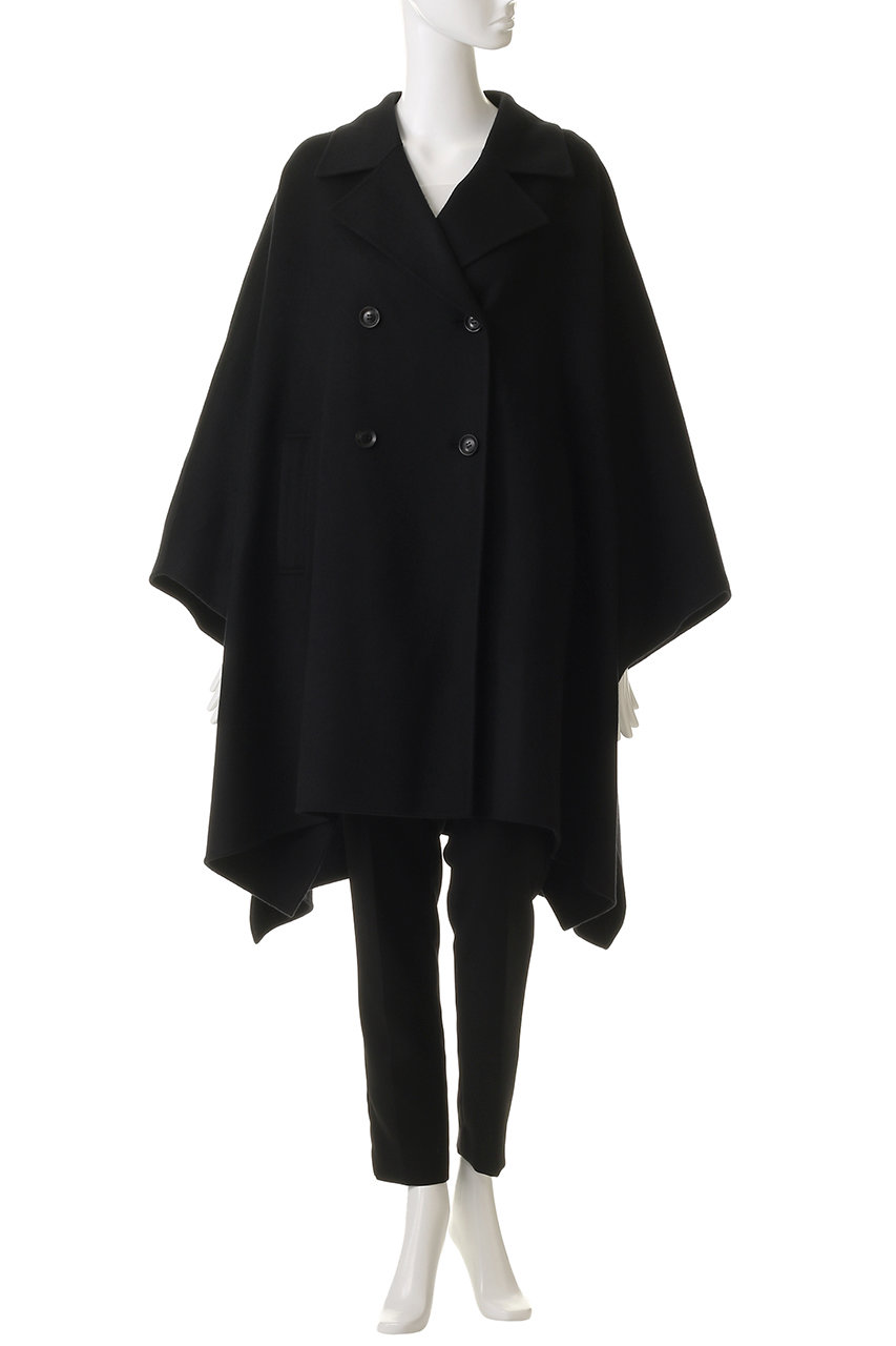 専用出品　ETRE リバーポンチョコート　フリーサイズ　ブラック esteta(エステータ)｜ウールリバー ポンチョ コート/ブラック の通販