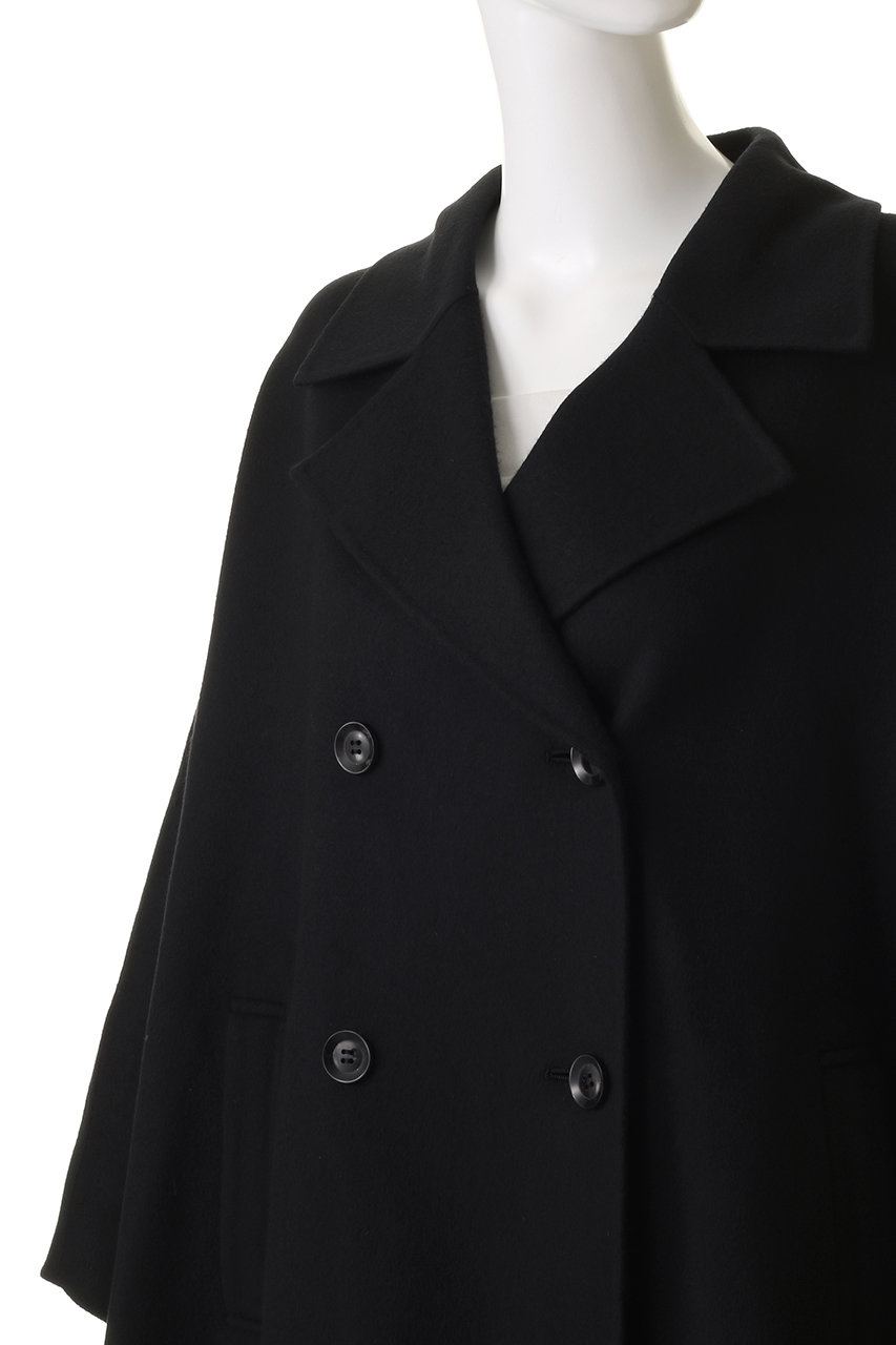 esteta(エステータ)｜ウールリバー ポンチョ コート/ブラック の通販