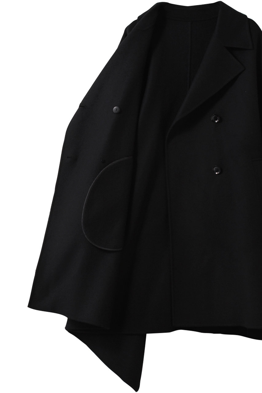 esteta(エステータ)｜ウールリバー ポンチョ コート/ブラック の通販