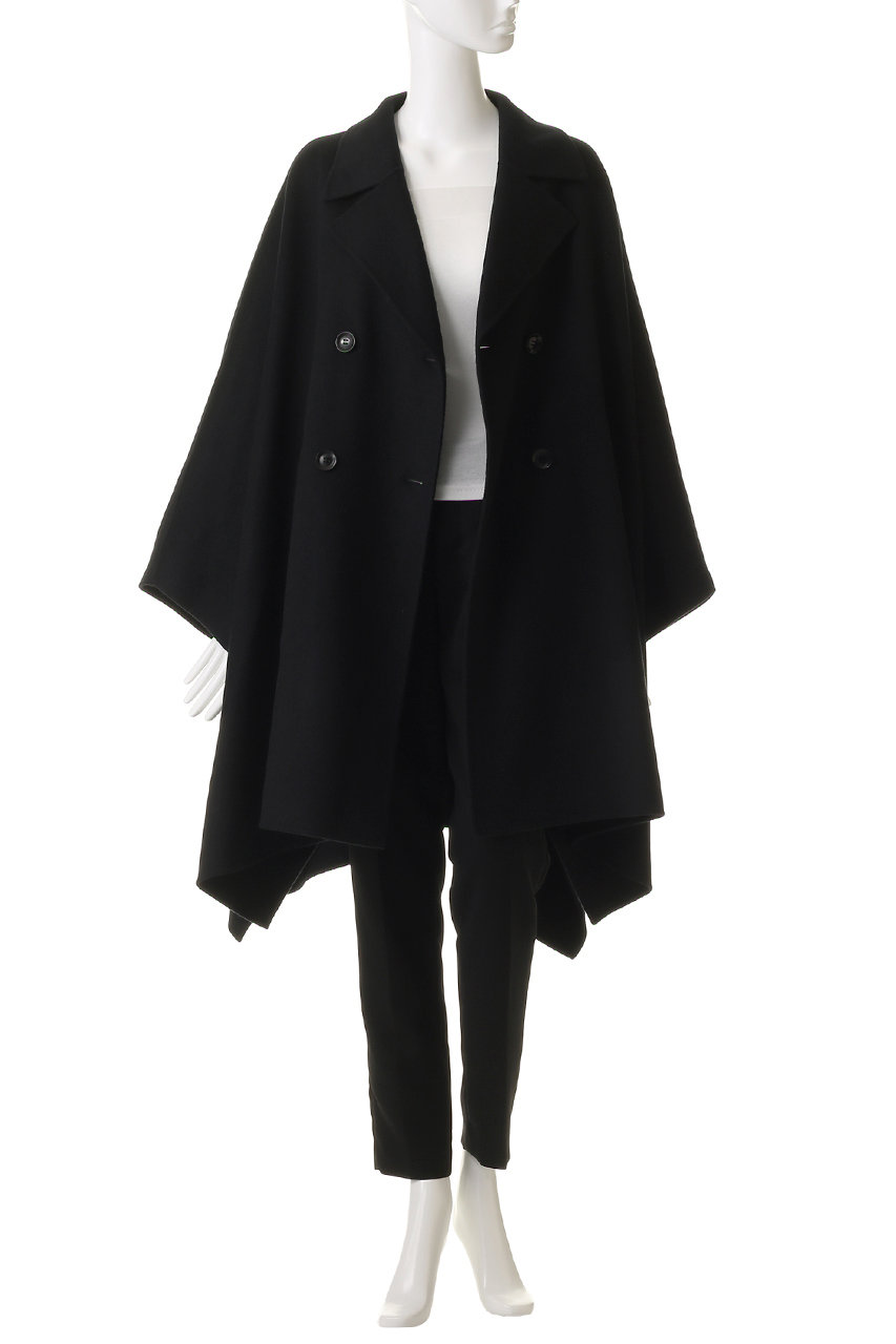 esteta(エステータ)｜ウールリバー ポンチョ コート/ブラック の通販