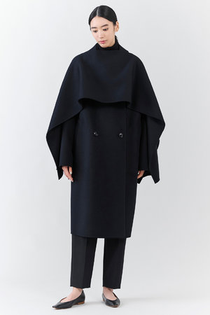 エステータ/estetaのウールリバー ケープ付き コート(110900/110903)