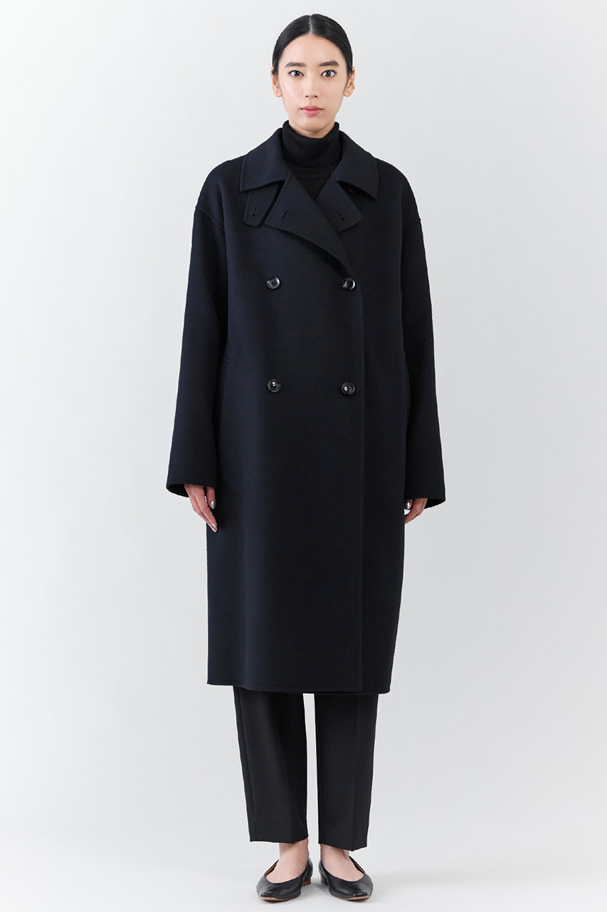 esteta(エステータ)｜ウールリバー ケープ付き コート/ブラック の通販
