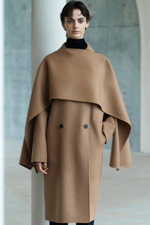 エステータ/estetaのウールリバー ケープ付き コート(110900/110903)