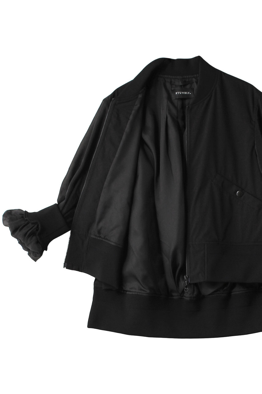 STUMBLY MA-1ジャケット　ホワイト　デニム　ナイロン SHIRRING MA-1 | SEEMY STORE（シーミーストア）