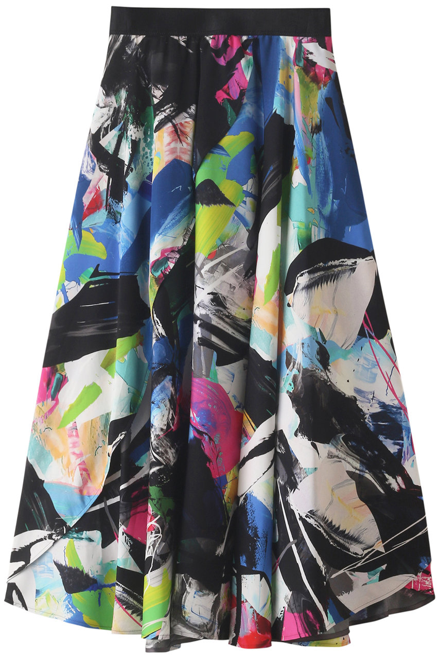 ＜ELLE SHOP＞ hueLe Museum 【STUMBLY】ポップアートプリントスカート (ピンク 36) ヒューエルミュージアム ELLE SHOP