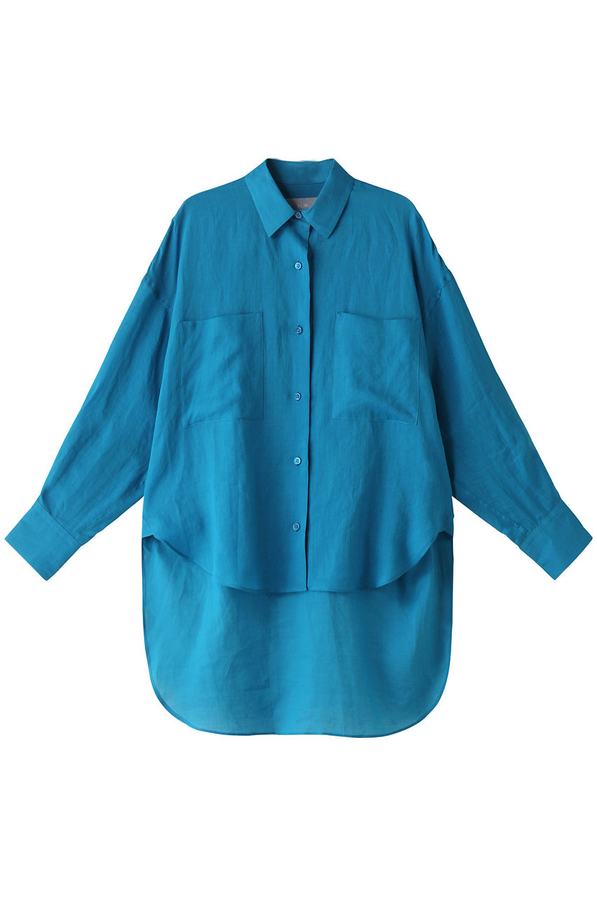 ヒューエルミュージアム/hueLe Museumの【ｈLM】麻オーバーサイズシャツ(ブルー/750-4110401)