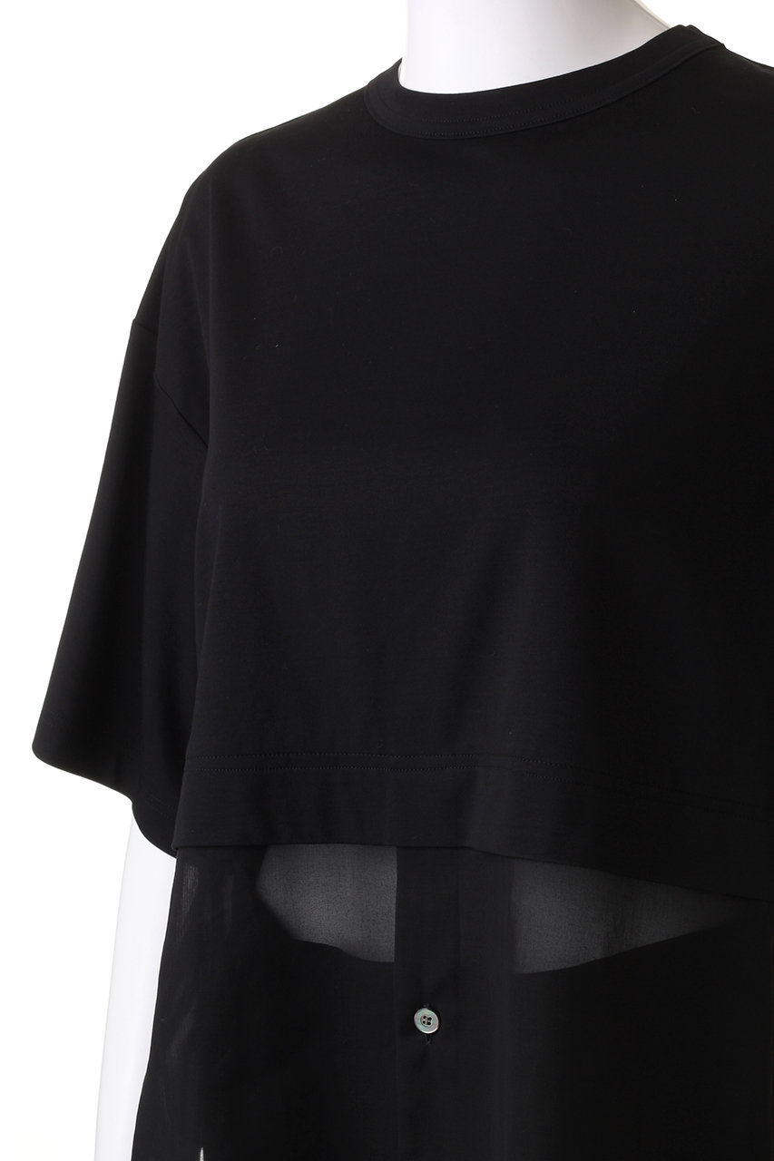 STUMBLY ミックスファブリックコンビTシャツ ブラック - メルカリ