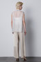 【STUMBLY】Sheer Pleated Blouse ヒューエルミュージアム/hueLe Museum