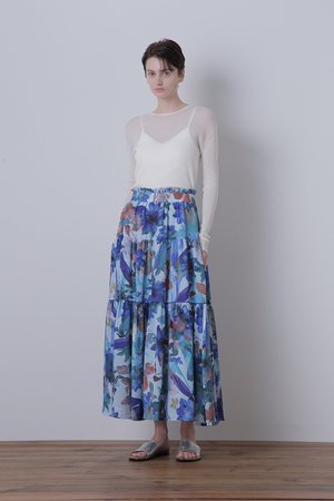 ヒューエルミュージアム/hueLe Museumの【STUMBLY】Flower Printed Flare Skirt(110700/110703)