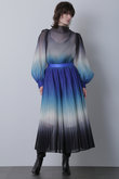 【STUMBLY】Pleated Maxi Flare Skirt