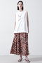 【STUMBLY】Printed Flare Skirt ヒューエルミュージアム/hueLe Museum オレンジ