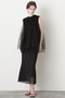 【STUMBLY】Sheer Satin Combi Skirt ヒューエルミュージアム/hueLe Museum ブラック