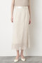 【STUMBLY】Sheer Satin Combi Skirt ヒューエルミュージアム/hueLe Museum