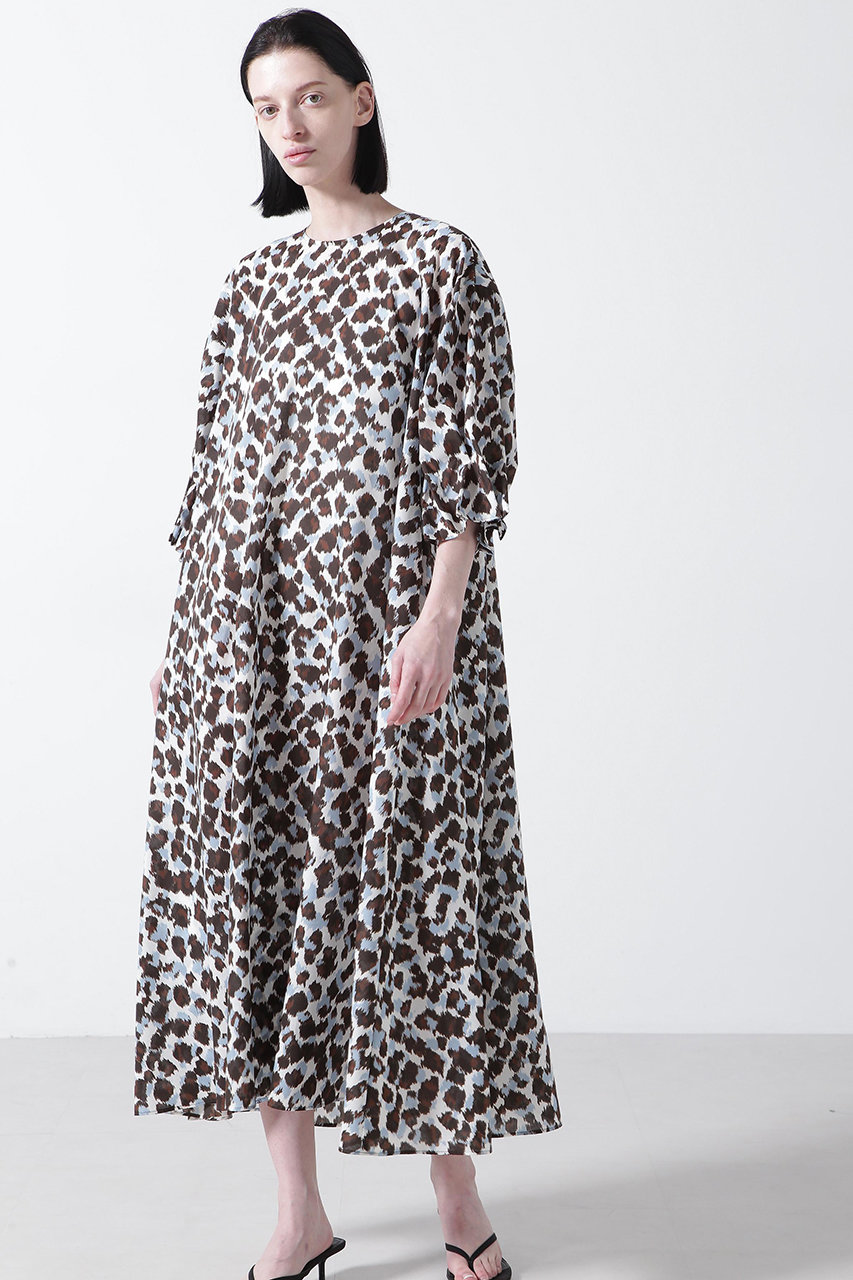 hueLe Museum 【STUMBLY】Printed Maxi Dress (ブルー, 38) ヒューエルミュージアム ELLE SHOP
