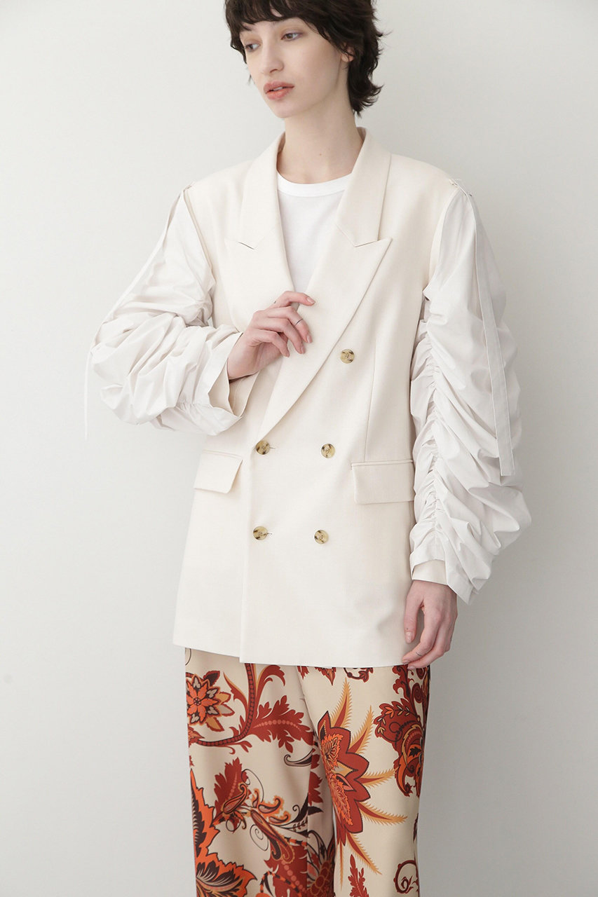 ヒューエルミュージアム/hueLe Museumの【STUMBLY】Detachable Sheer Sleeve Jacket(ホワイト/5355150004)