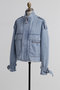 【STUMBLY】10oz Stand Zip Up Denim Jacket ヒューエルミュージアム/hueLe Museum