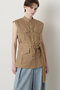 【STUMBLY】Belted Sleeveless Jacket ヒューエルミュージアム/hueLe Museum ベージュ