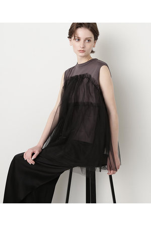 ヒューエルミュージアム/hueLe Museumの【STUMBLY】Tulle Combination Tops(110100/110101)