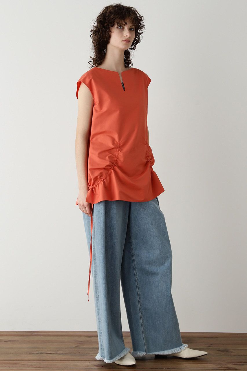 hueLe Museum 【STUMBLY】 Slit Neck Sleeveless Blouse (オレンジ, ３８) ヒューエルミュージアム ELLE SHOP