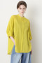 【STUMBLY】Tuck Sleeve Shirt ヒューエルミュージアム/hueLe Museum イエロー