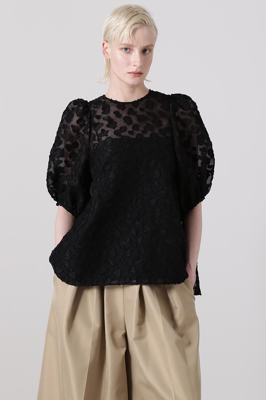 hueLe Museum 【hLM】フラワーカットジャガードブラウス (ブラック, F) ヒューエルミュージアム ELLE SHOP hueLe Museum 【hLM】フラワーカットジャガードブラウス (ブラック, F) ヒューエルミュージアム ELLE SHOP